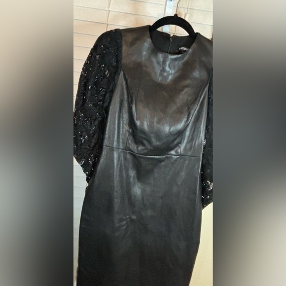 Express Extra Small Faux Leather & Lace Dress - Picture 2 of 11
